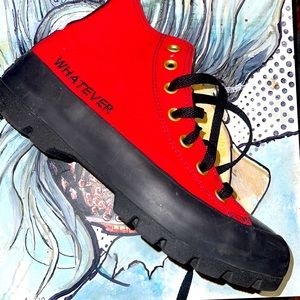 “Whatever” lugged high top chucks one-of-a-kind